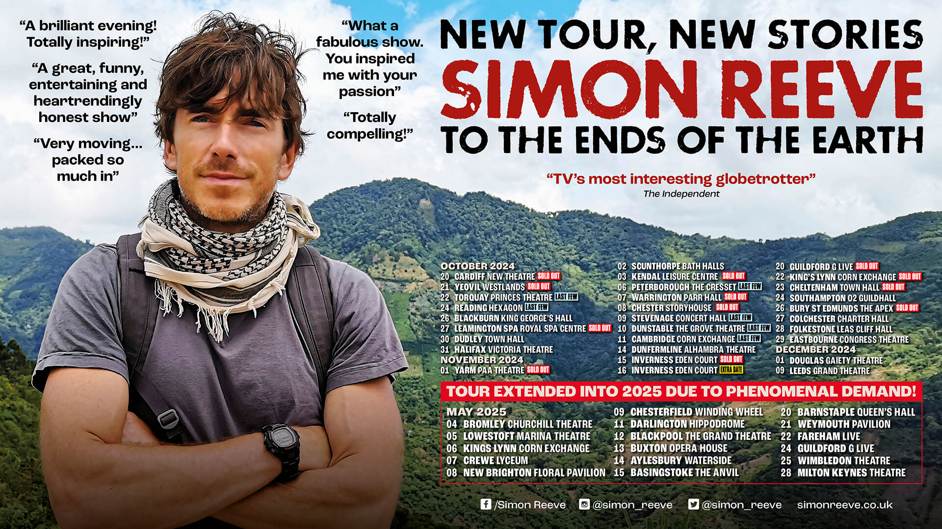 Simon Reeve - To The Ends Of the Earth Tour 2024-25