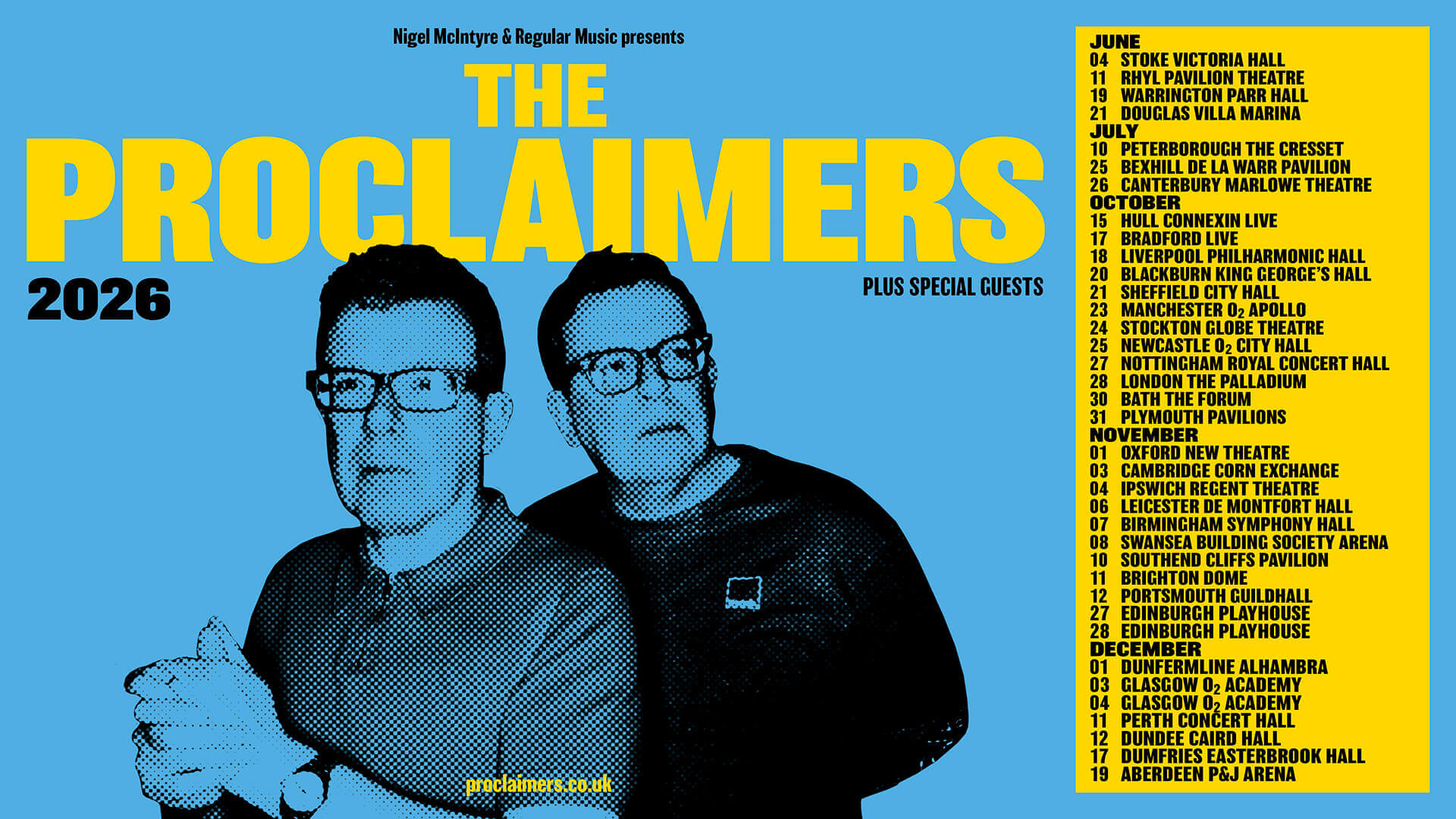 The Proclaimers Tour Poster 2026